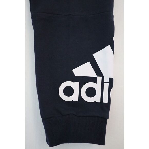 adidas GK8970 Men's Sz L Legend Ink Blue Big Logo Regular Tapered Fleece Joggers - Picture 5 of 10